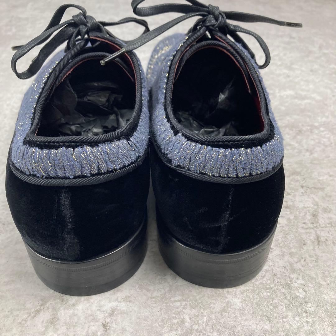 未使用品　ドルチェ&ガッバーナ　ベロア　ビジュー　シューズ　6 1/2 ブラック