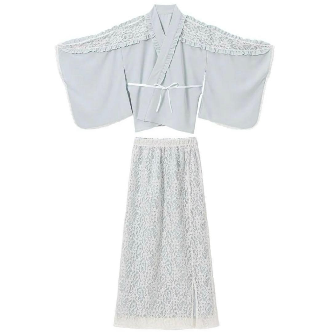 フリルレース 【簡単浴衣＋帯付き 】セット