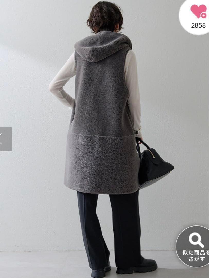 新品タグ付Whim Gazette 【THE PAUSE】ボアフードロングジレ