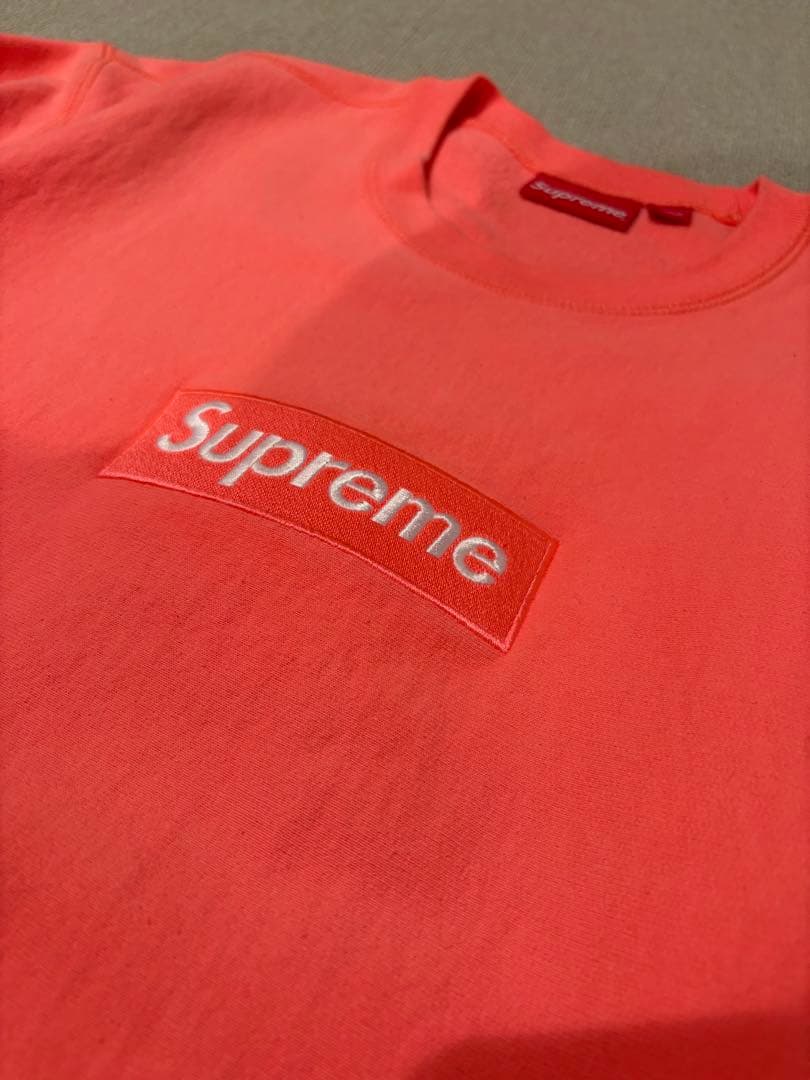 Supreme BoxLogo コーラルピンク トレーナー L(超希少)