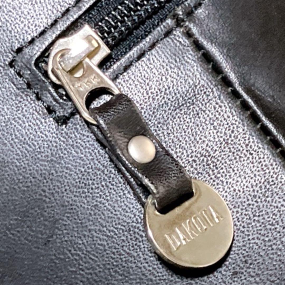 ダコタ 日本製 肩掛け可 オールレザー フラップ ショルダーバッグ ブラック