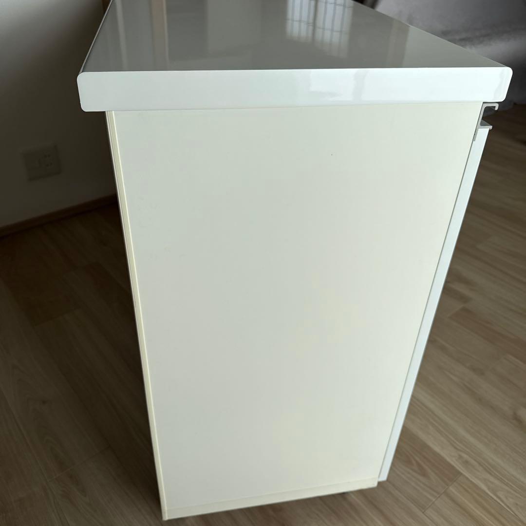 パモウナ◇キッチンカウンター◇食器棚◇幅120cm ホワイト