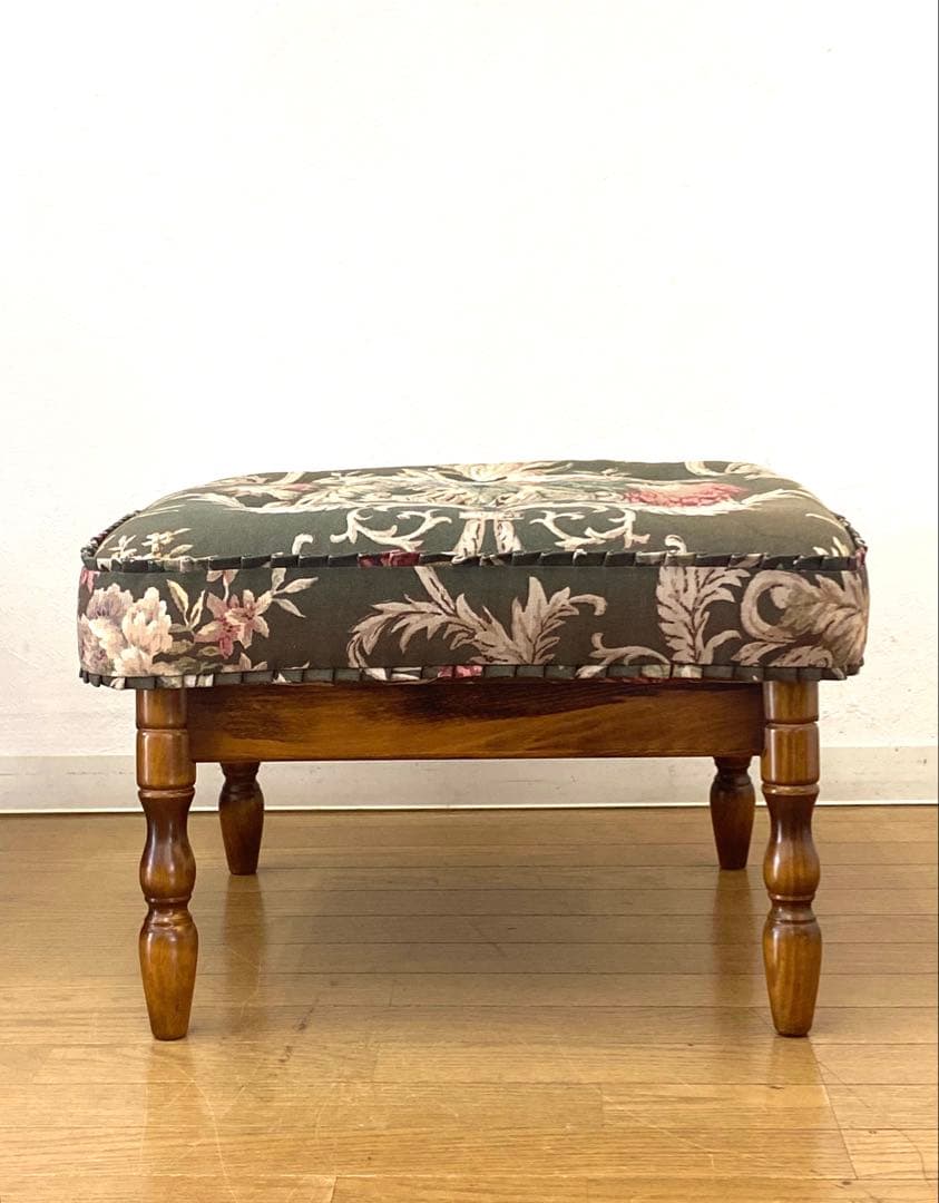 アンティーク レトロ カリモク コロニアル オットマン スツール