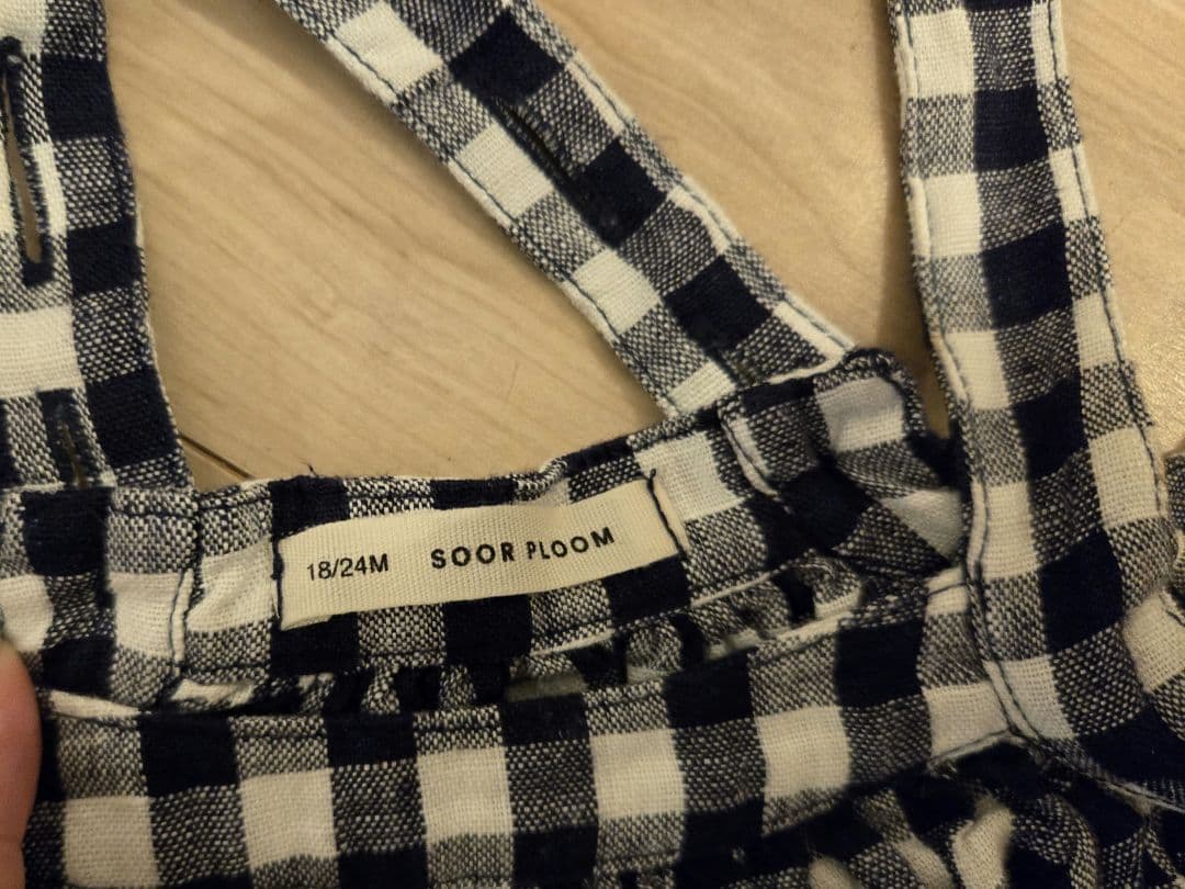 Sale　soor ploom Eloise pinafore gingham