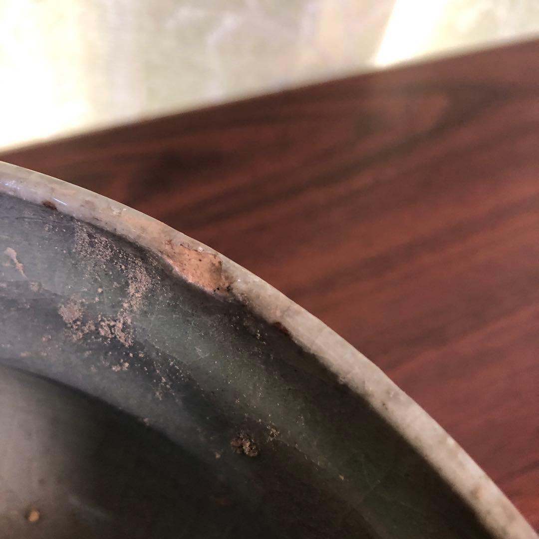 青磁　瓶掛け　香炉大　青磁　三つ足　骨董　茶道具