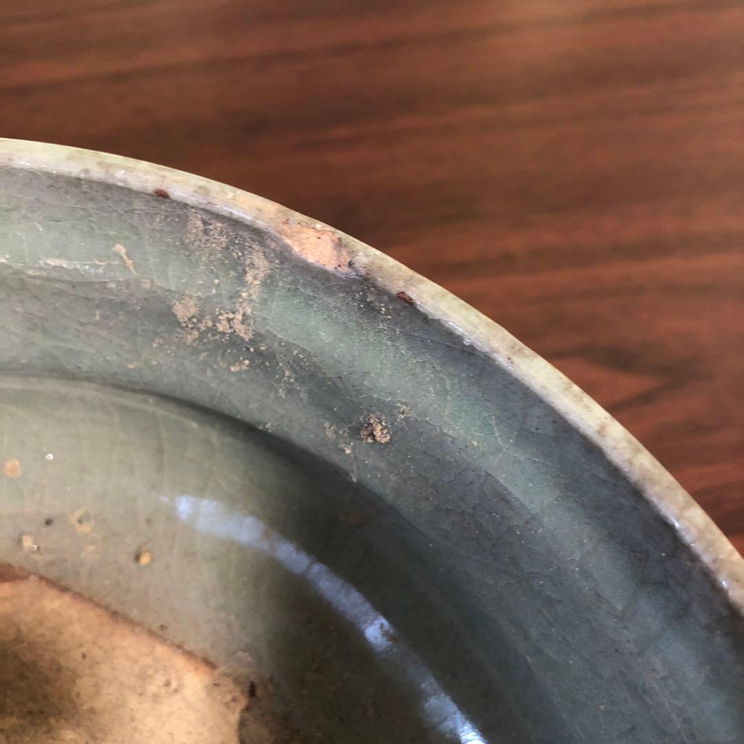 青磁　瓶掛け　香炉大　青磁　三つ足　骨董　茶道具