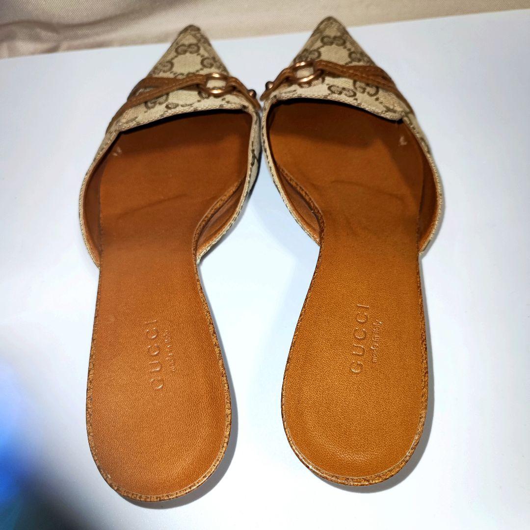 グッチ Gucci ミュール 37 1/2 24~24.5 GGキャンバス柄