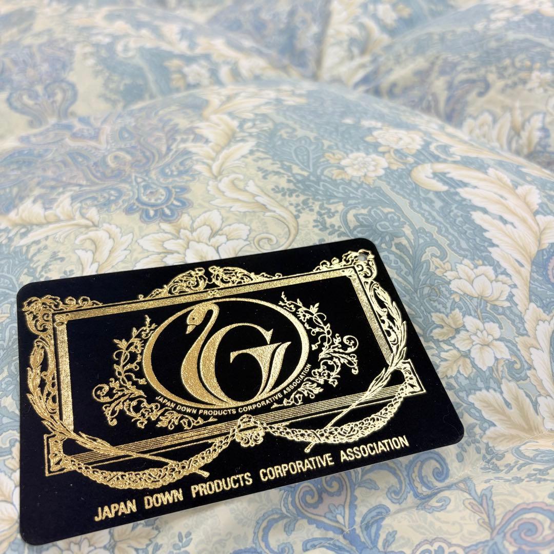 羽毛布団 シングル ポーランド ホワイトマザーグース CH92103 ブルー