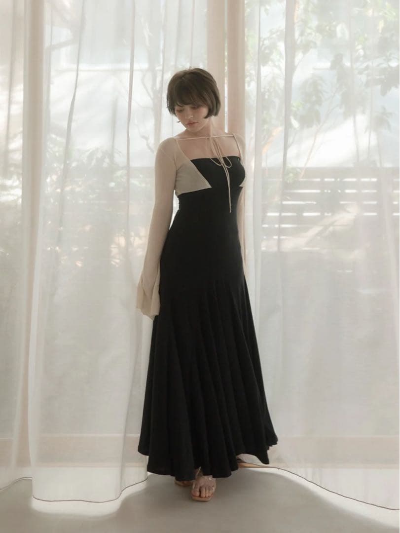 ワンピース andmary Sara silky dress / black (M)