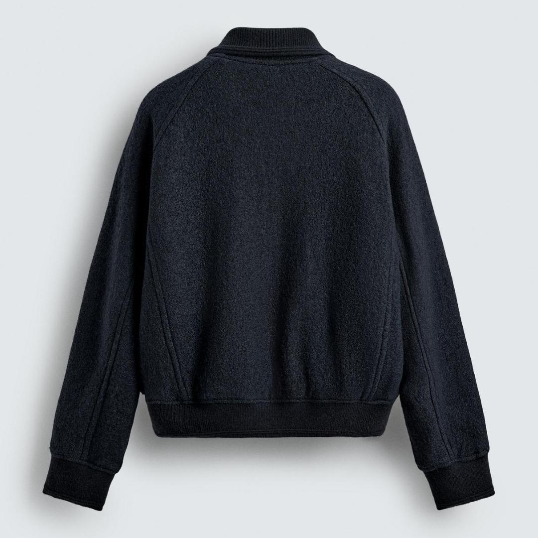 ZARA リブ襟切り替えジャケット Mサイズ