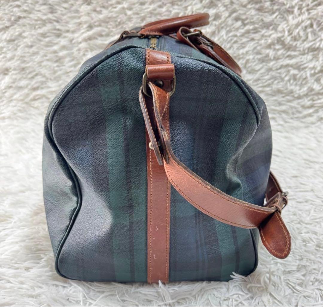 チェック柄ボストンバッグ