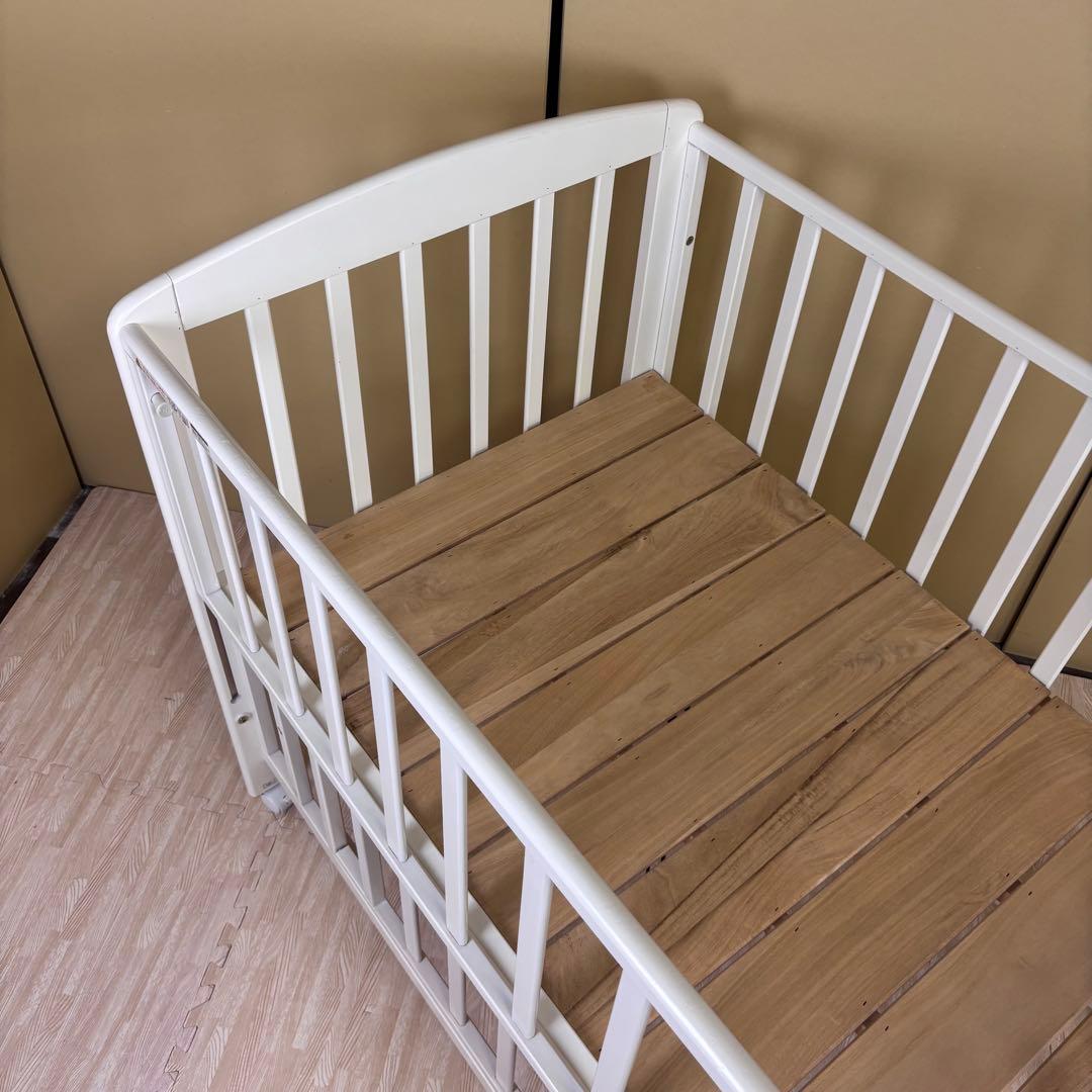 ☆除菌清掃済☆美品☆カトージ　立ちベッド　シンプルコンフォートF　白　すのこ床板