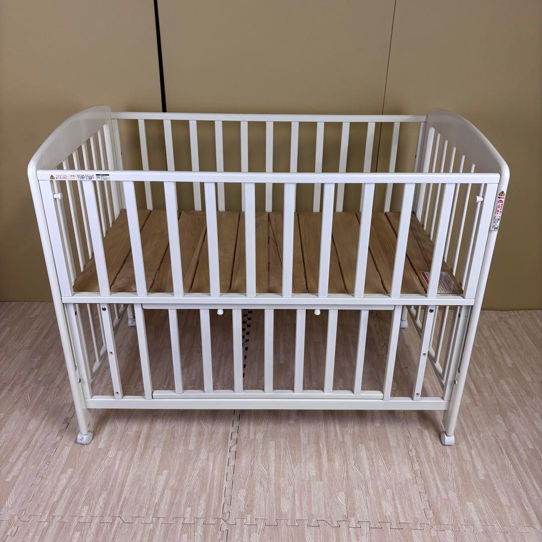 ☆除菌清掃済☆美品☆カトージ　立ちベッド　シンプルコンフォートF　白　すのこ床板