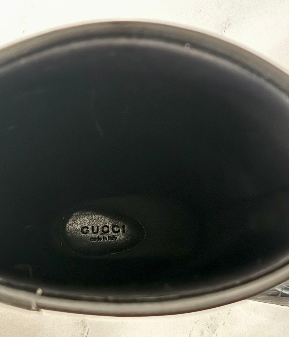 【GUCCI】グッチ ブラックラバーブーツ GGロゴ
