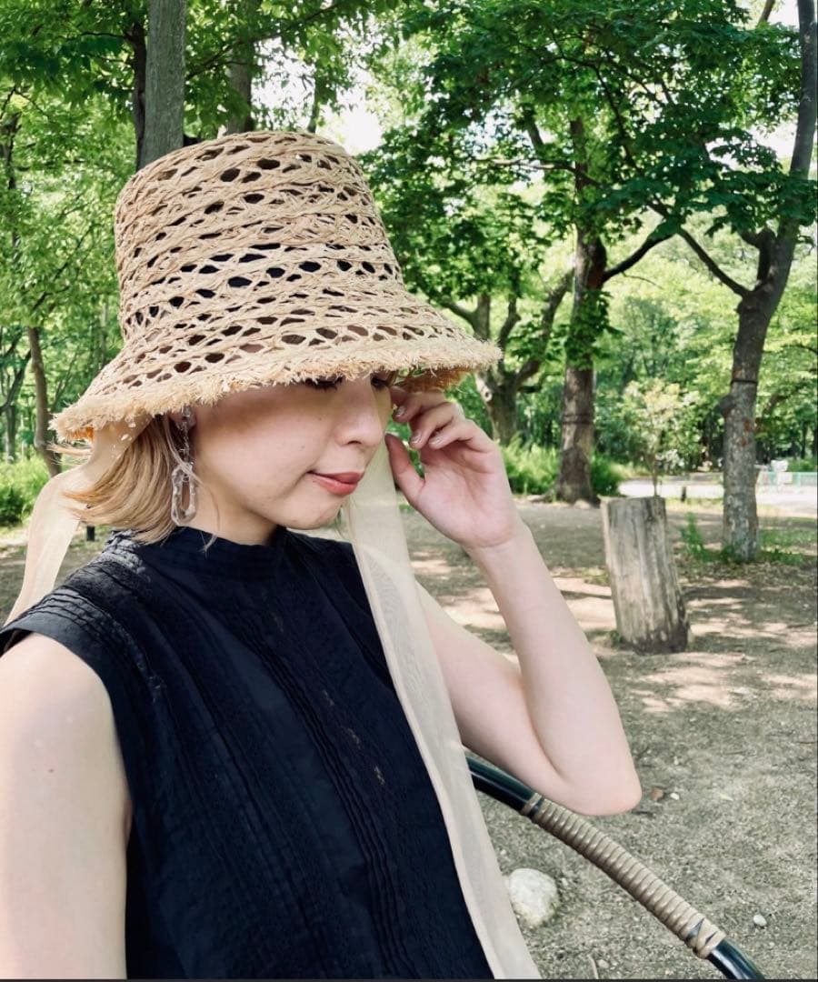 ☆オリエントミリナリー ラフィア透かし編みクロッシェハット☆