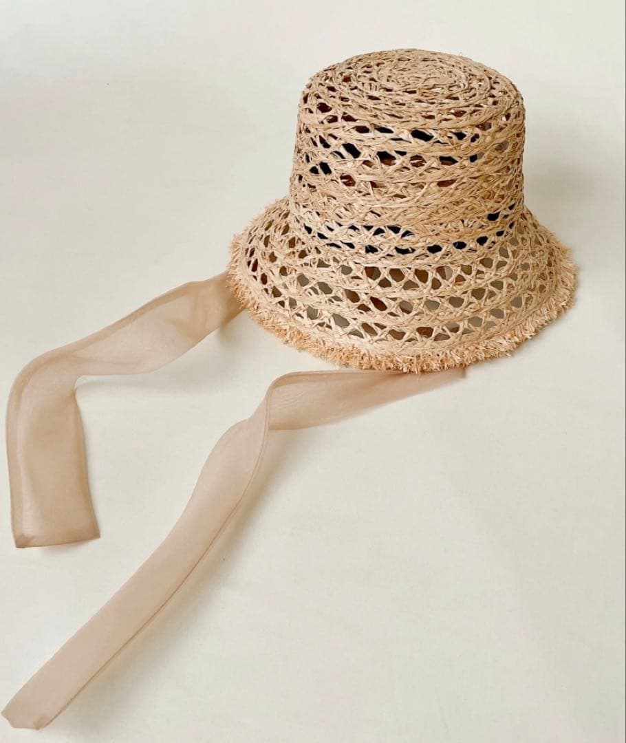 ☆オリエントミリナリー ラフィア透かし編みクロッシェハット☆