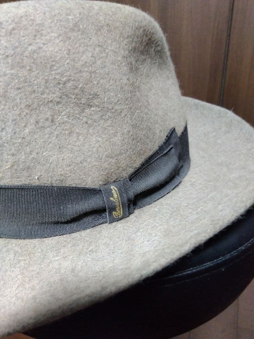 ボルサリーノ　ラビットファー　　ミドルブリム6.5㌢　グレーブラウン☆送料無料☆