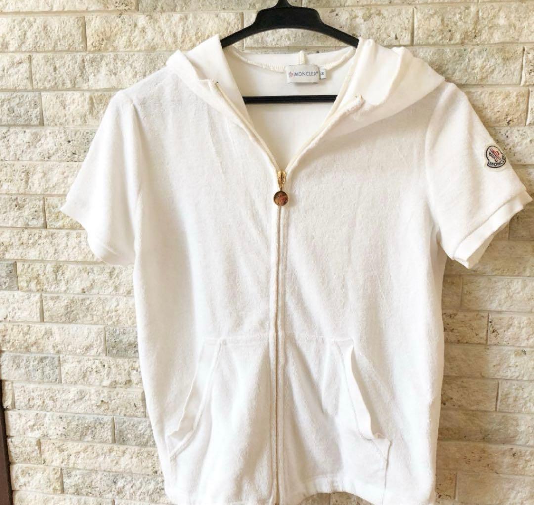 MONCLER ホワイト フード付きパーカー
