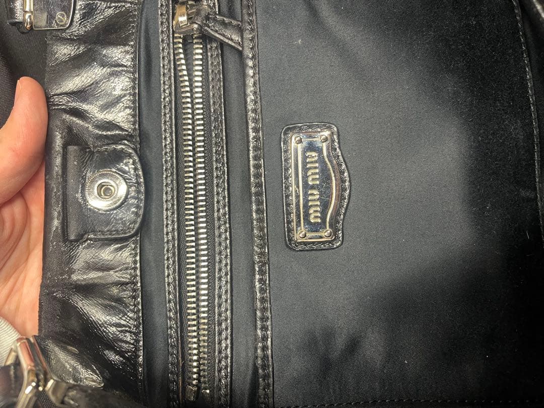 コ*ナ様 Miu Miu ブラックレザー ハンドバッグ