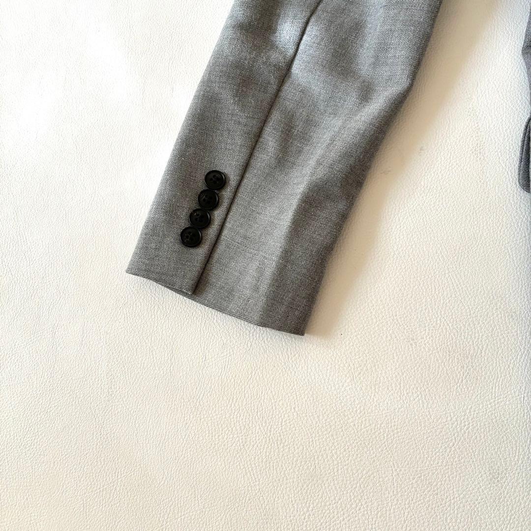 【状態良好】アンクレイヴ　ウール混ダブルテーラードジャケット　グレー