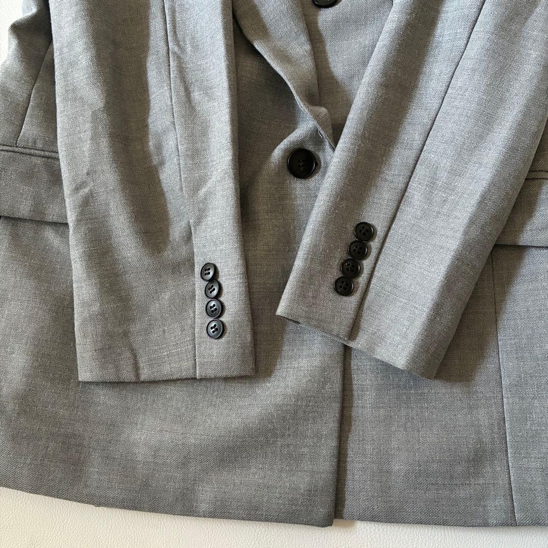 【状態良好】アンクレイヴ　ウール混ダブルテーラードジャケット　グレー