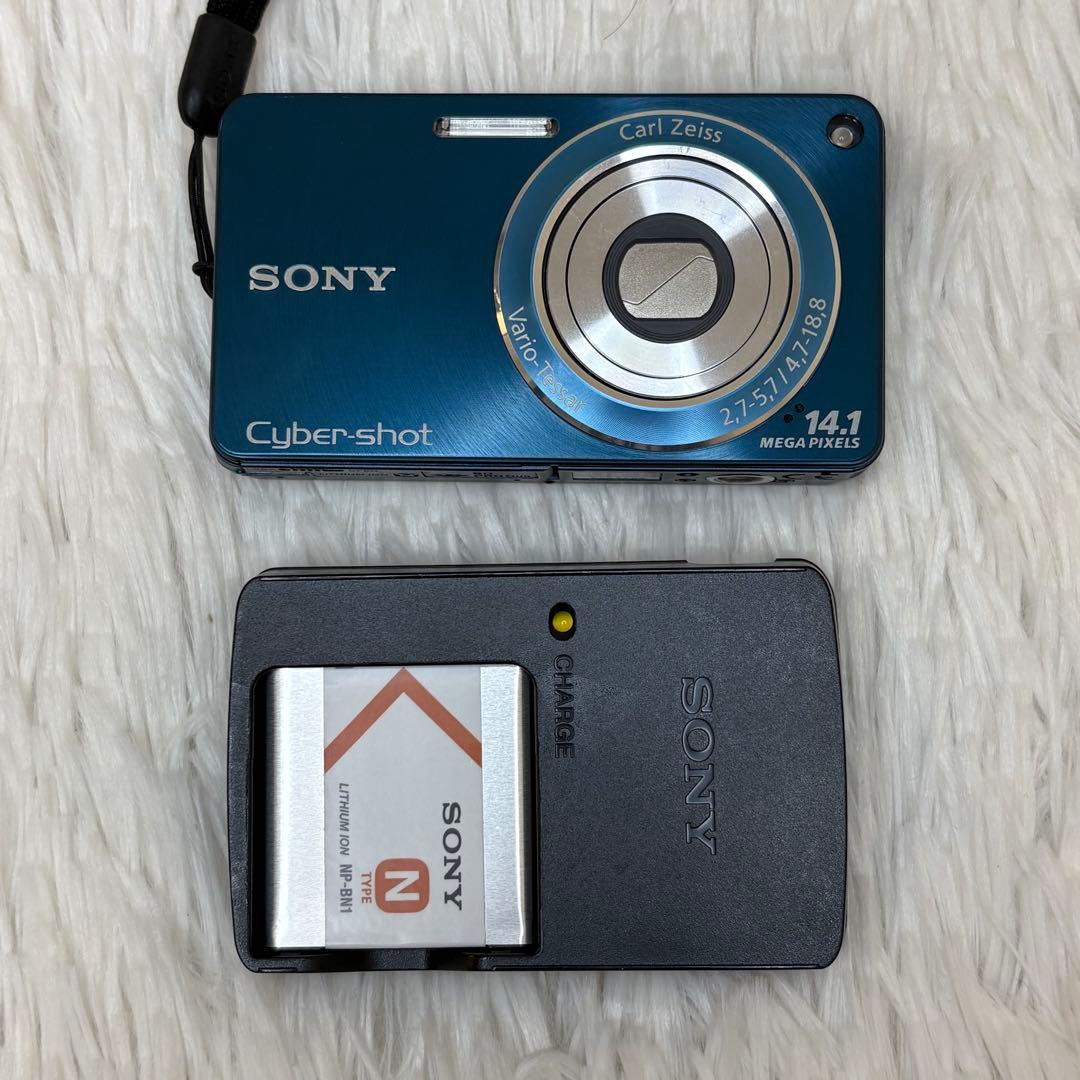 SONY カメラ　DSC-W350 充電器　ブルー　コンデジ　動作品