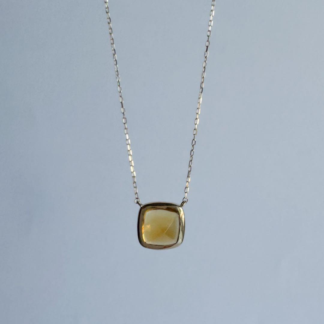 K18 シトリン ネックレス 1.54ct シュガーローフカット