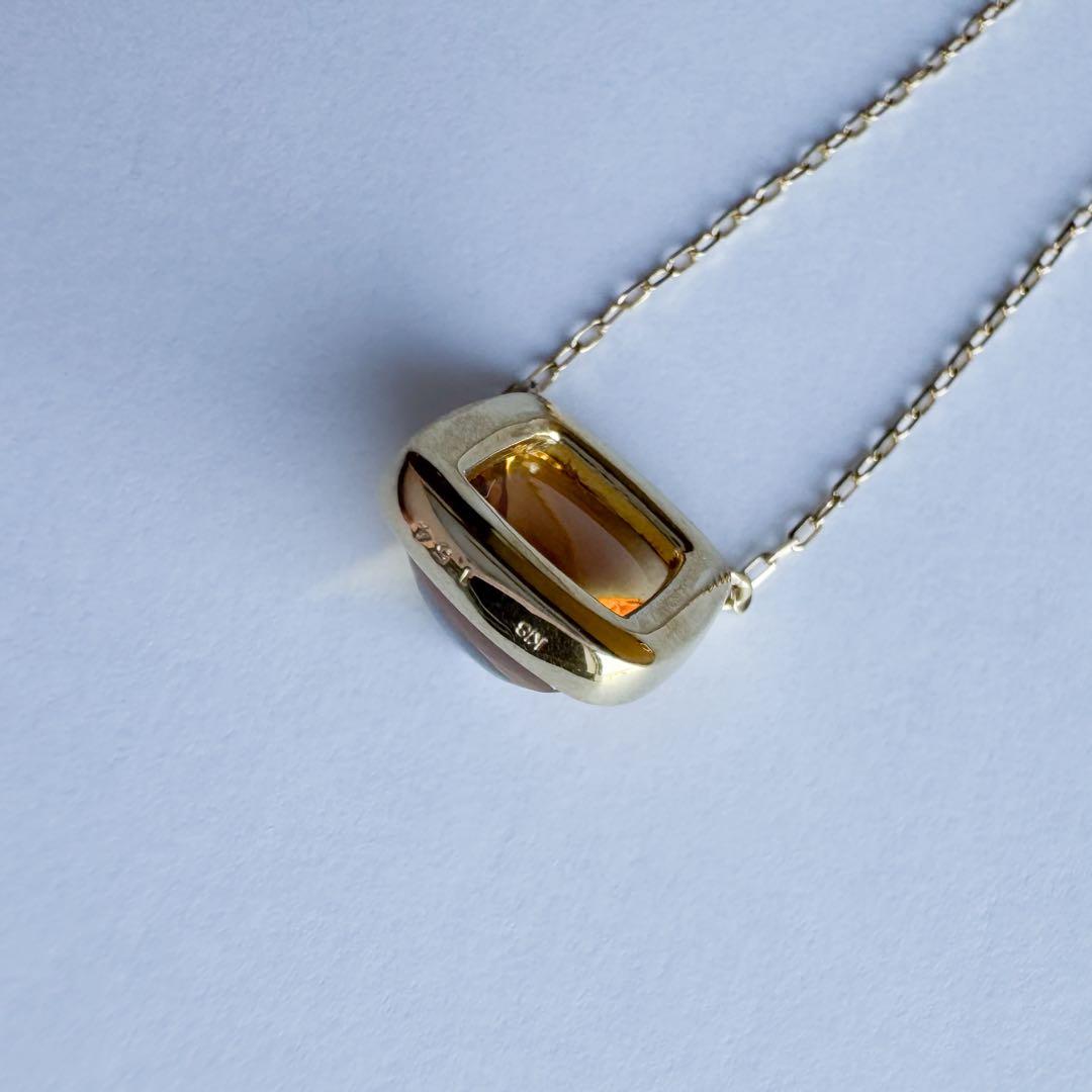 K18 シトリン ネックレス 1.54ct シュガーローフカット