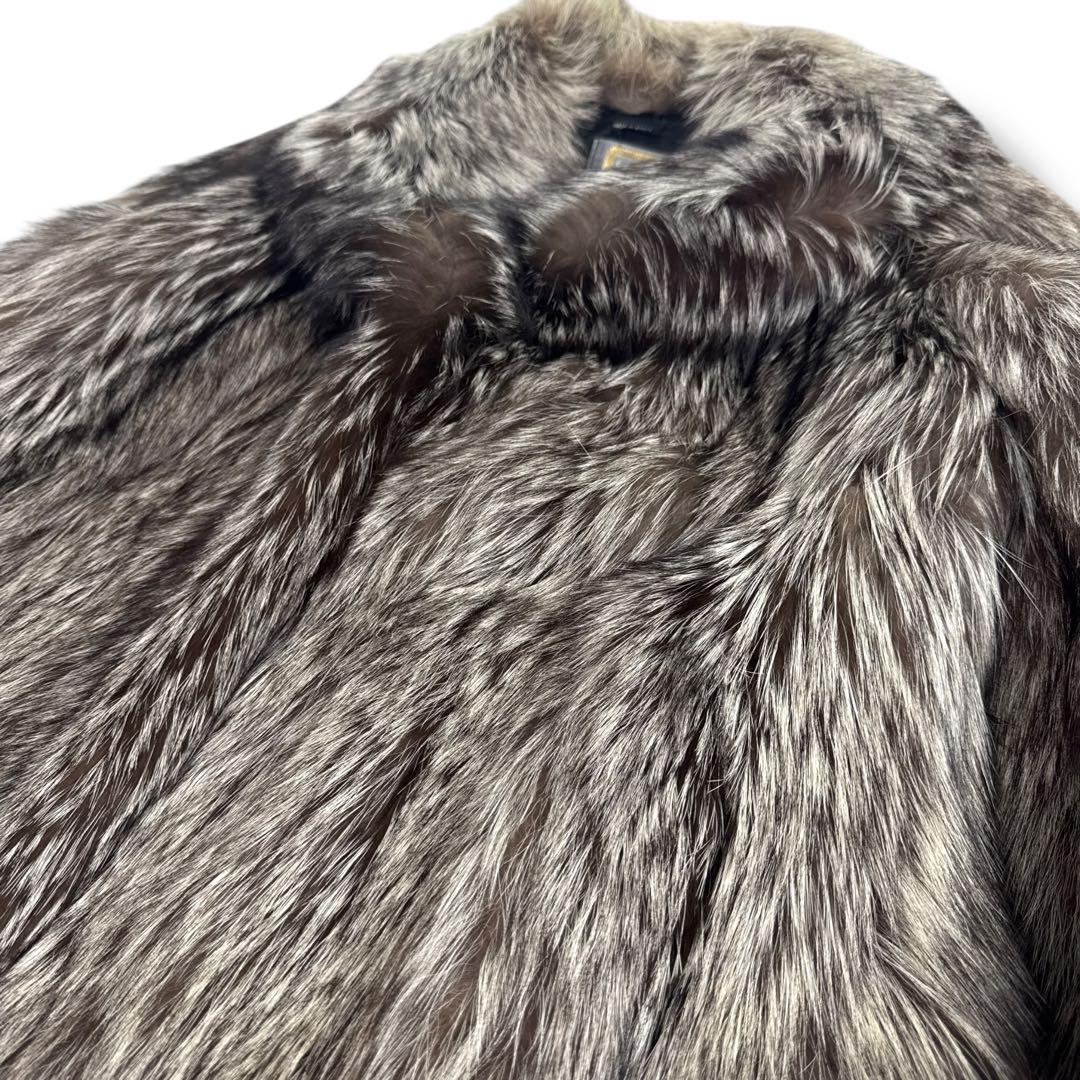 極美品 SAGA FOX 金サガ シルバーフォックスセミロングコート 毛皮 M