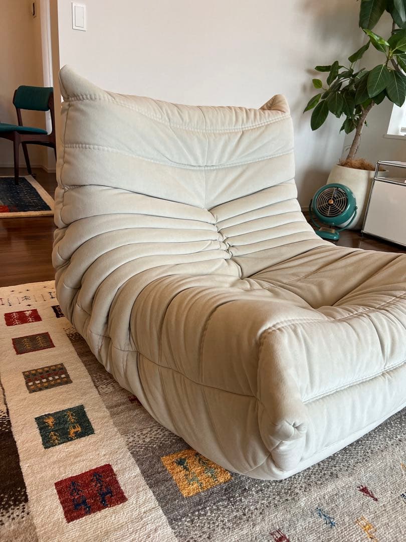 【極美品・保証書有り】Lランク生地 1Pソファー リーン・ロゼ・トーゴ