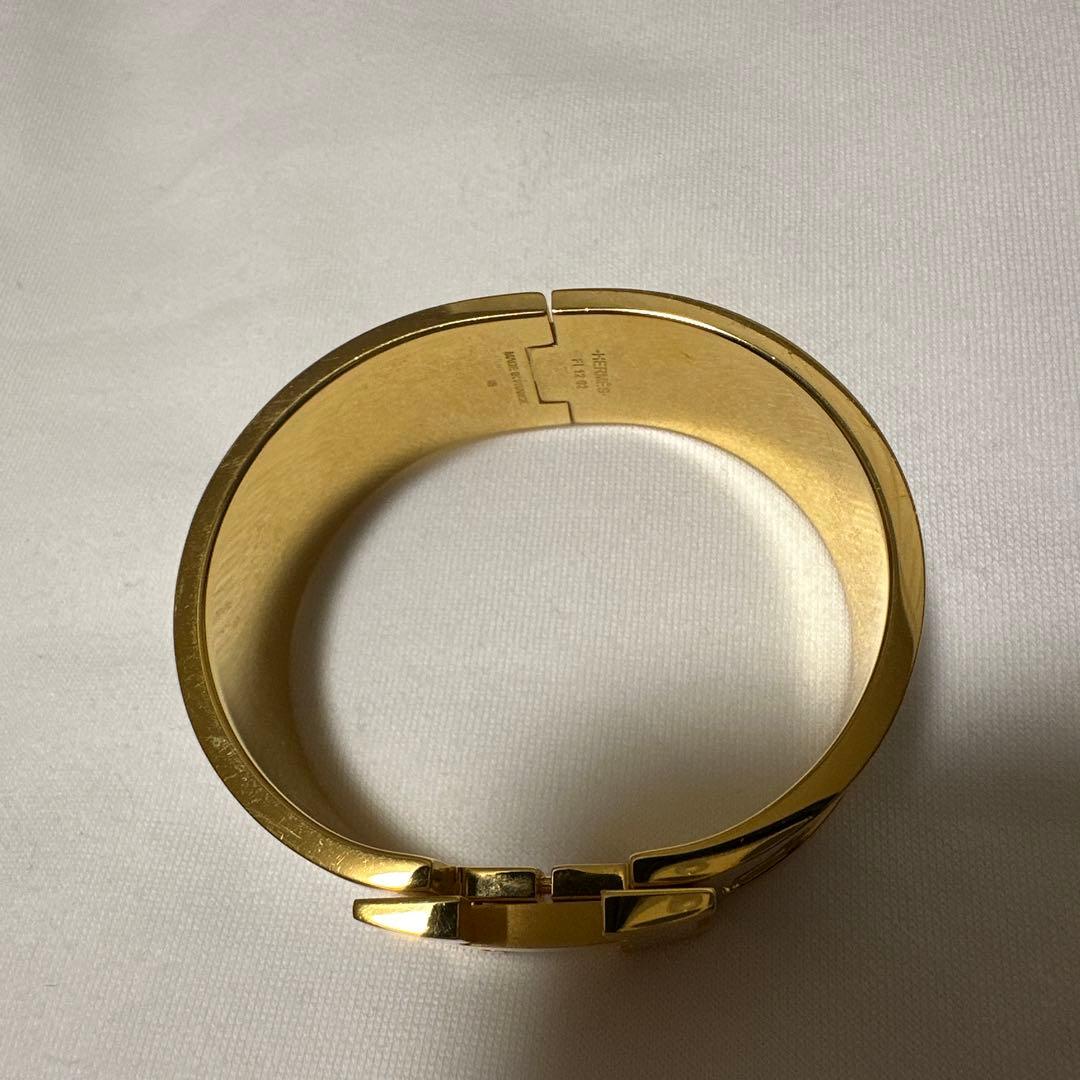 HERMES ホワイト ゴールド バングル
