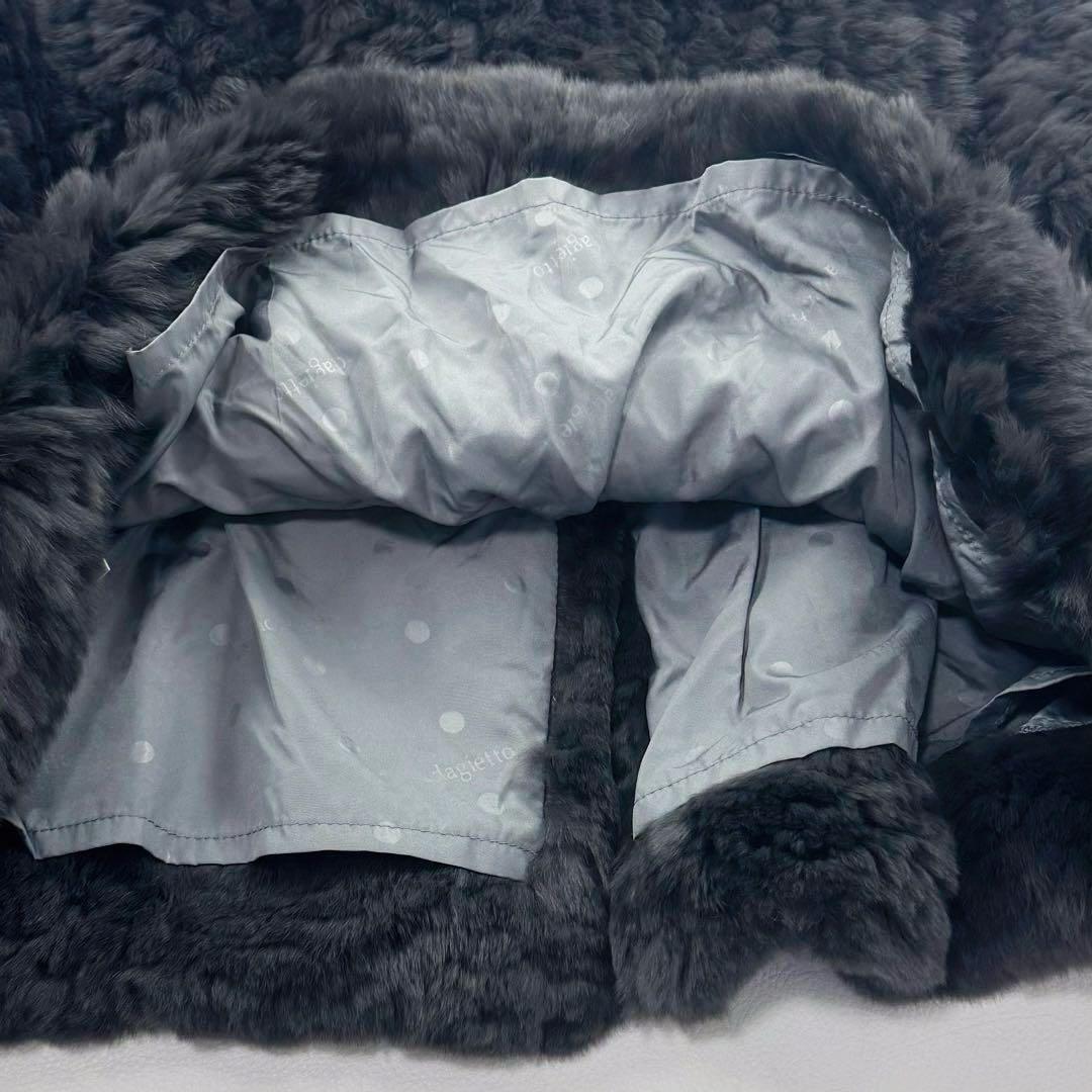 レッキスラビットファー✨アダジェット ノーカラージャケット ファーコート グレー