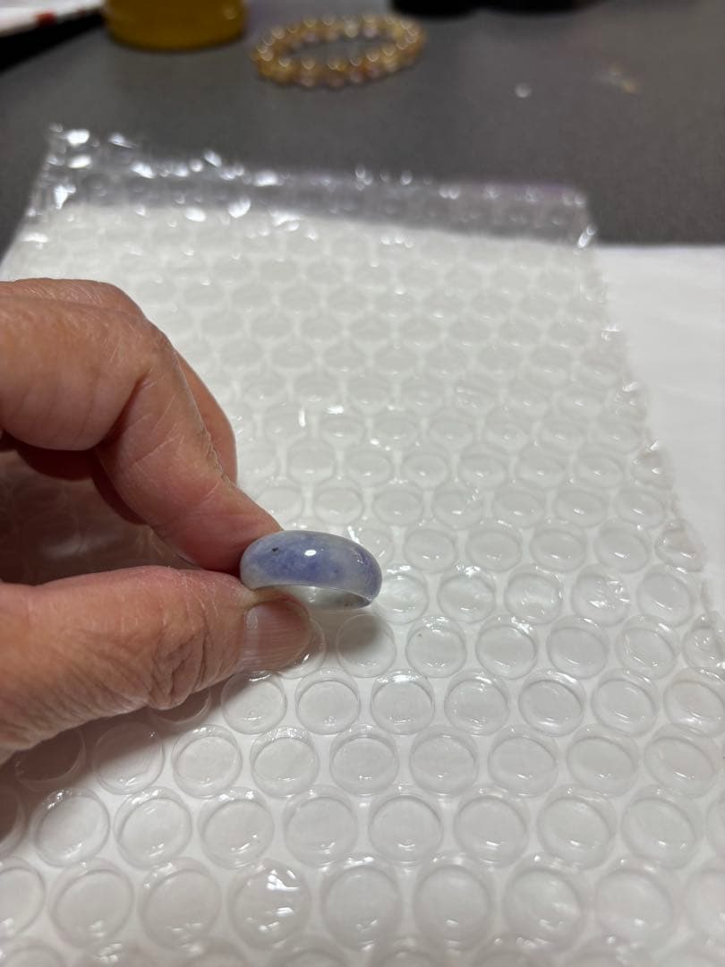 糸魚川翡翠指輪　ラベンダー１２号くりぬき！