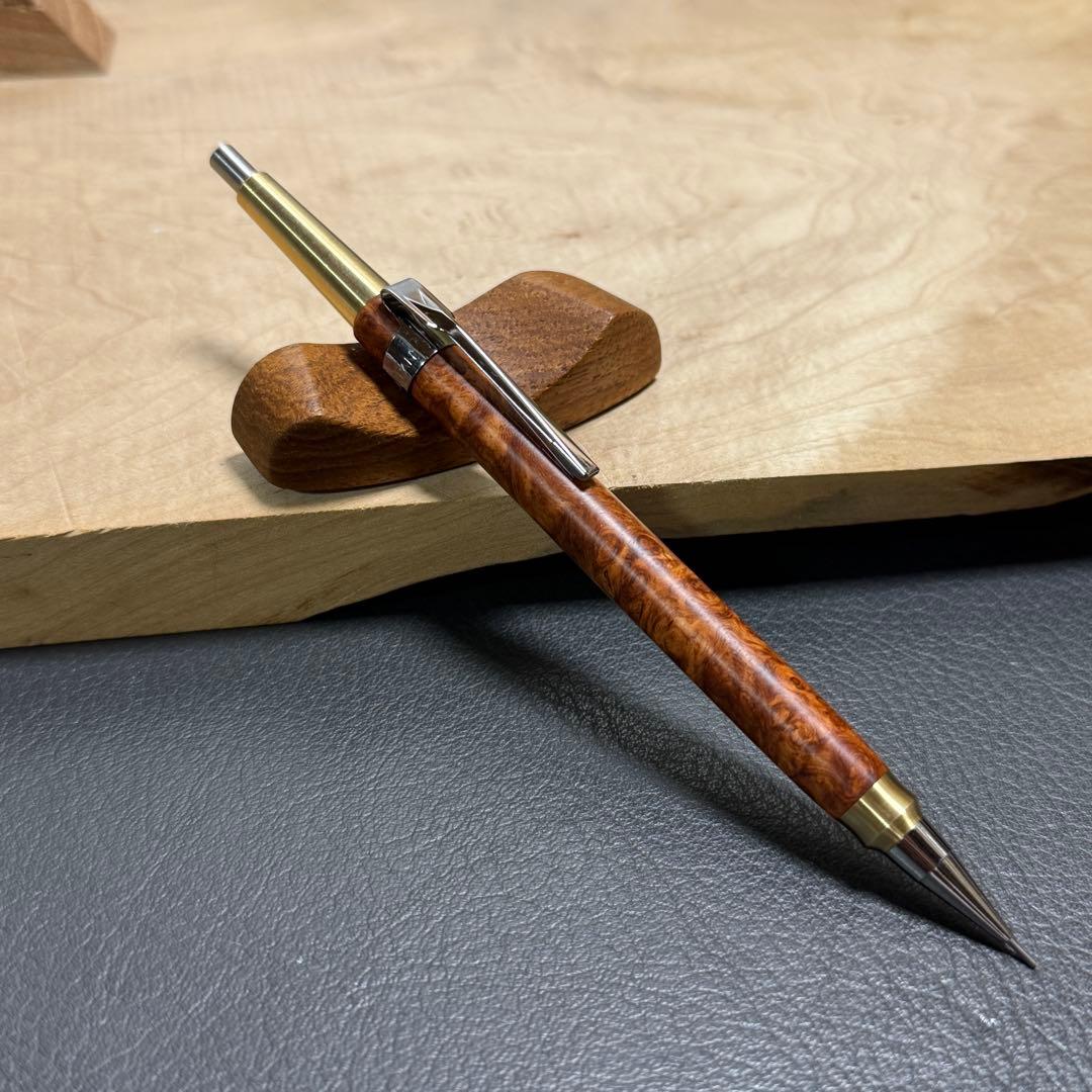 ◉プリンプリンω　147本花梨瘤PG-5用カスタム木軸　低重心ダブルR真鍮