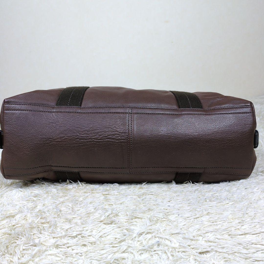 コーチ ボストンバッグ トンプソン 肩掛け レザー ダークブラウン