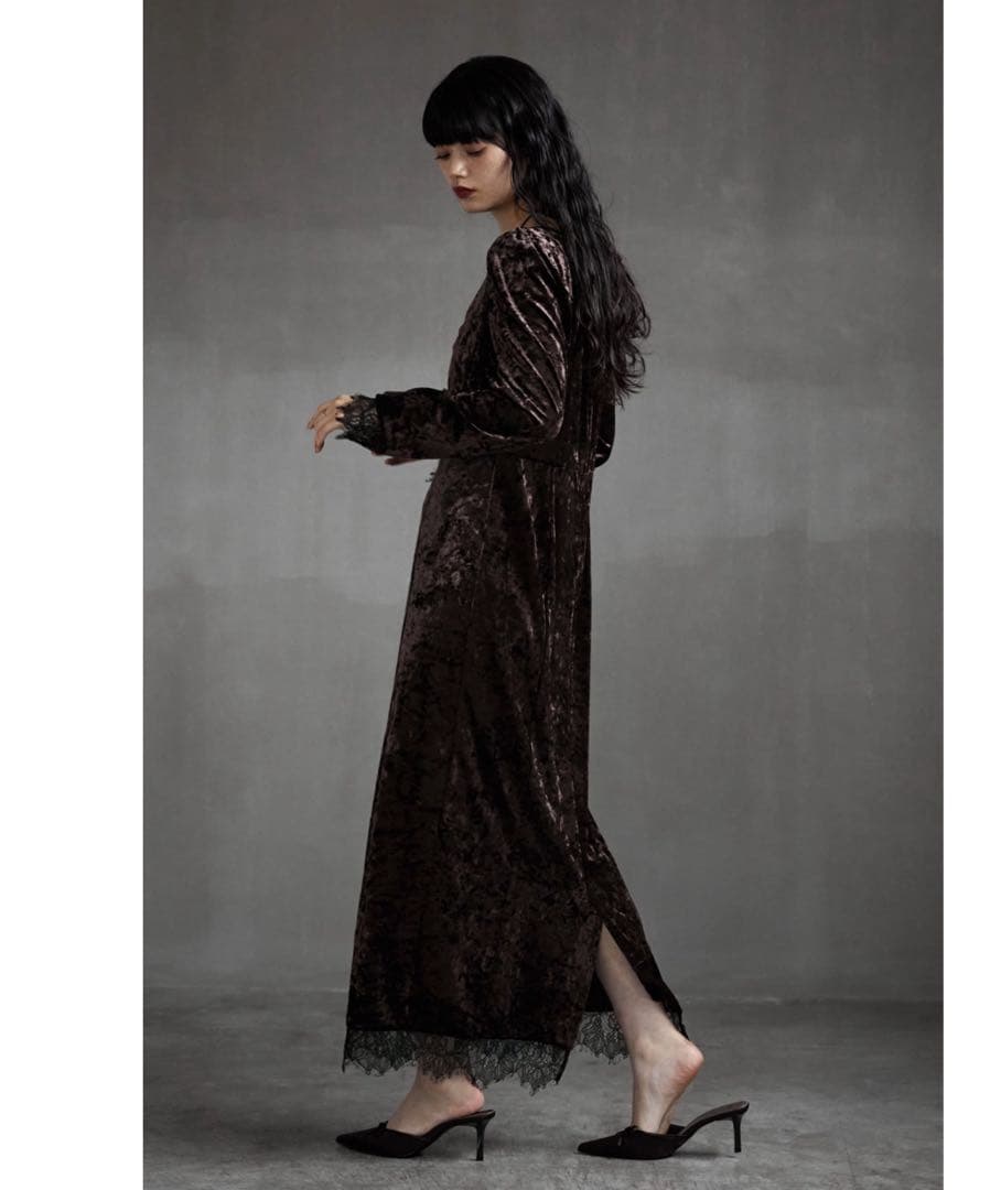 etoll. クラッシュベロアランジェリー風ドレス N...さん専用