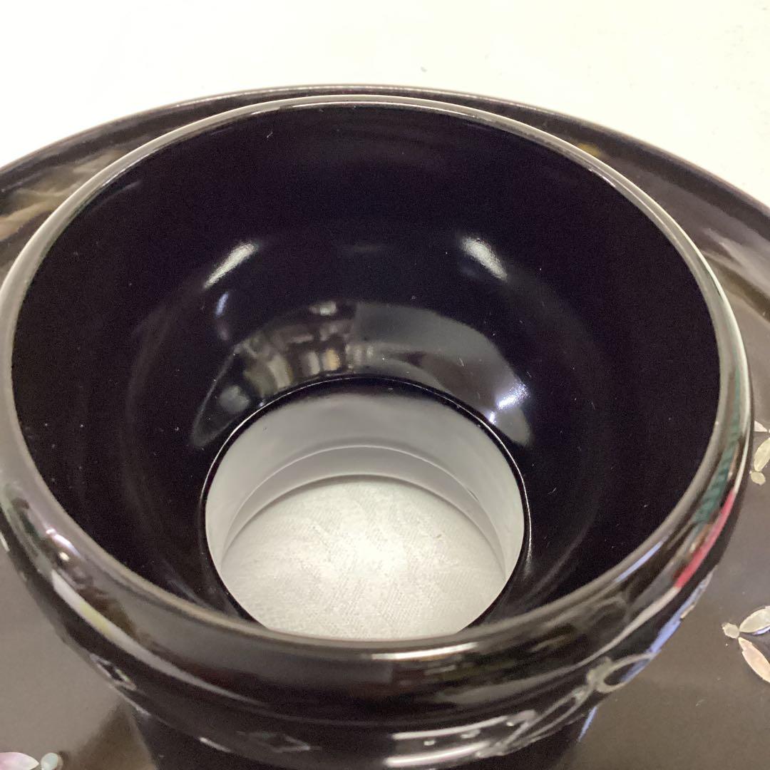 S1 螺鈿　漆塗り　天目台　茶道具