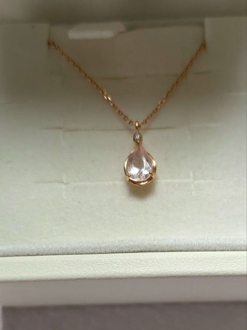 ふじ♪箱なし、4C ストーンネックレス✨️フェミニン好きな方に♪美品✨️