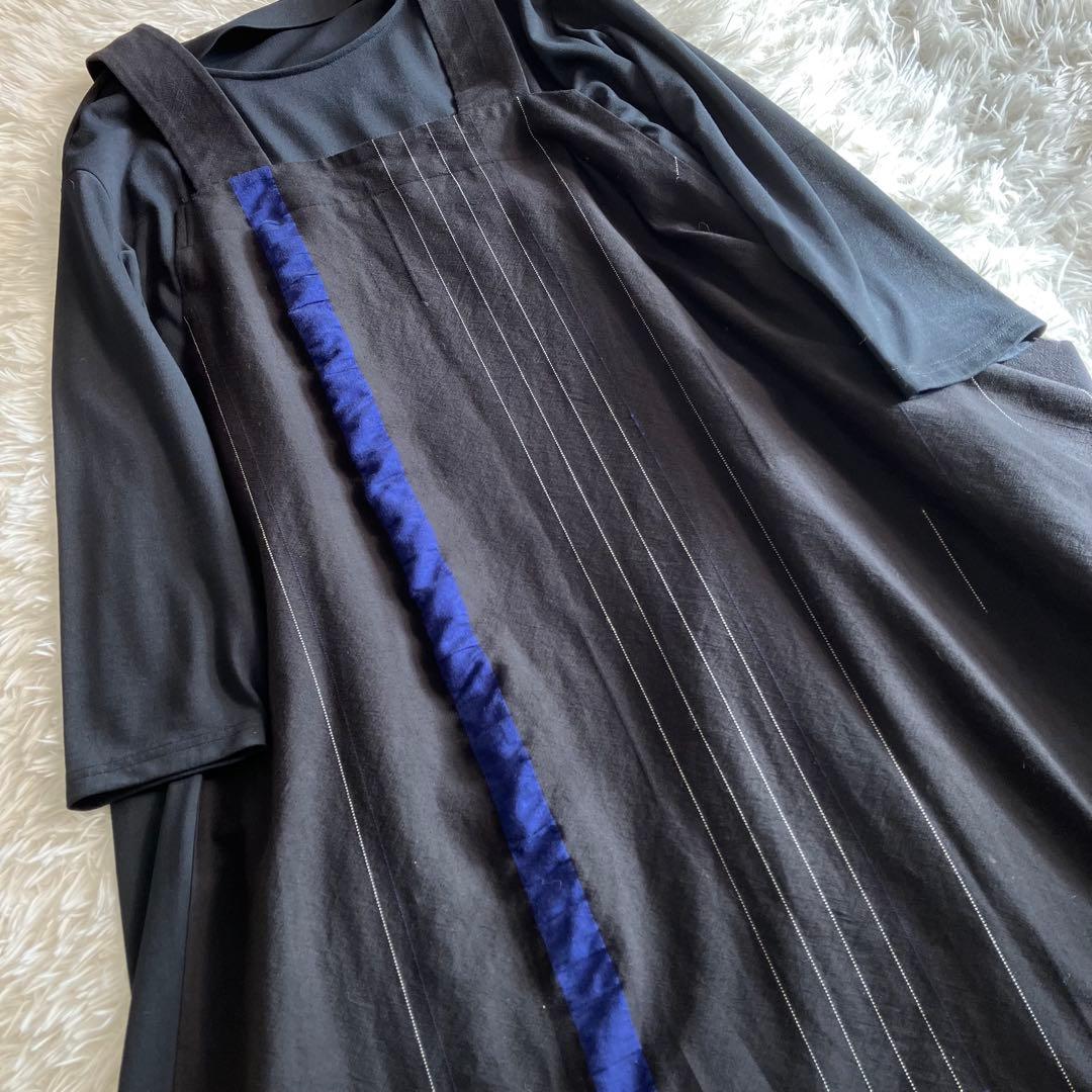 センソユニコ 慈雨 レイヤード 重ね着風 変形 ワンピース