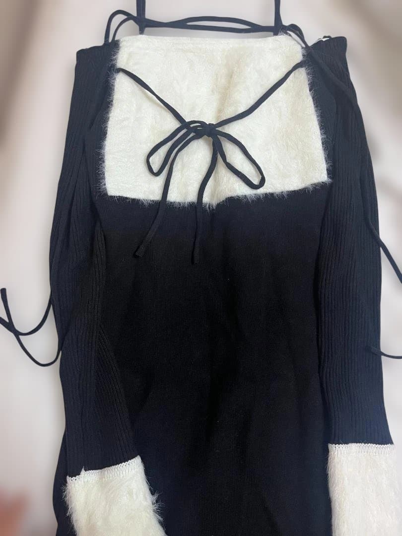 Lumignon ♥ Ribbon bust fluffy long op