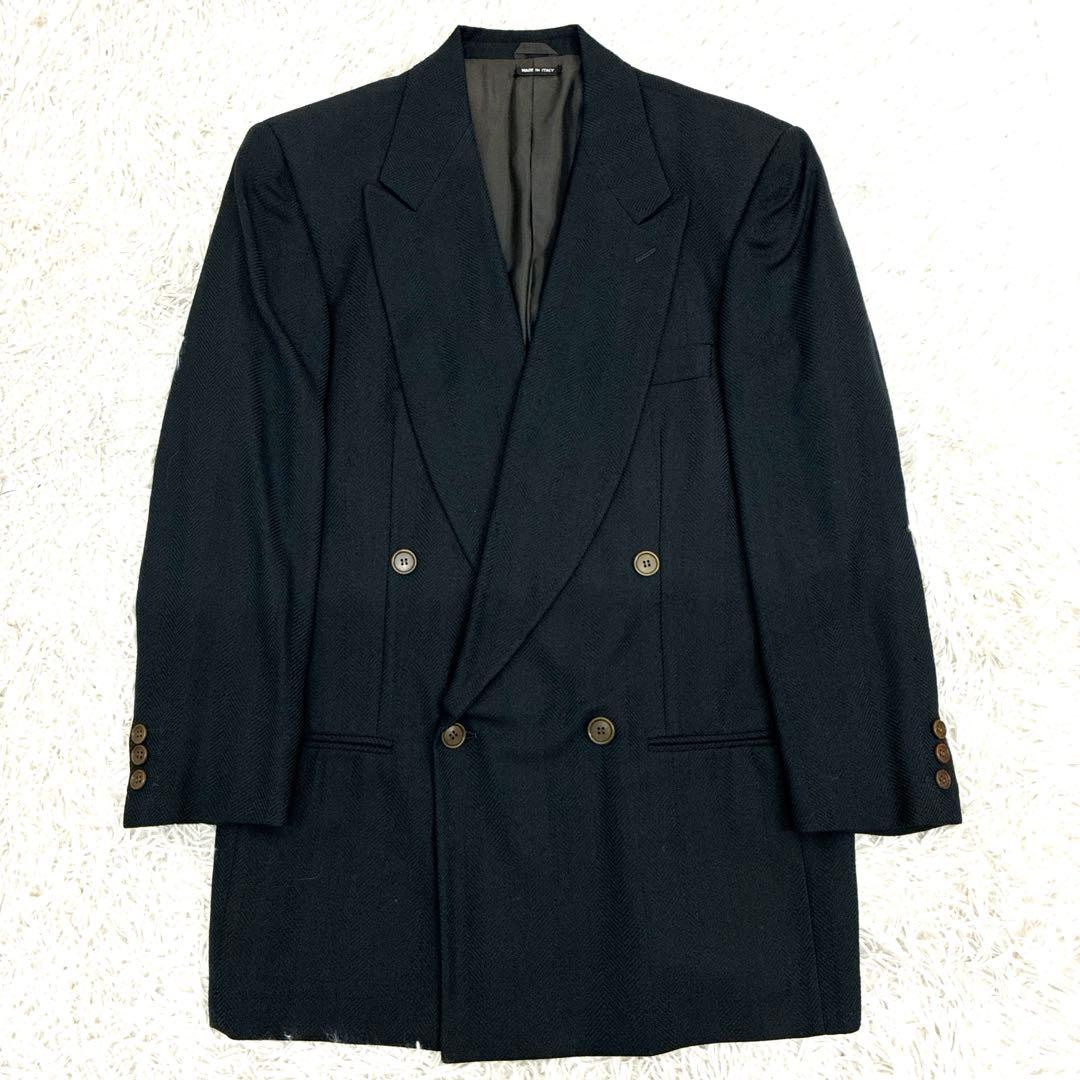 GIORGIO ARMANI ヘリンボーン　黒タグ　80s 90s ダブルスーツ