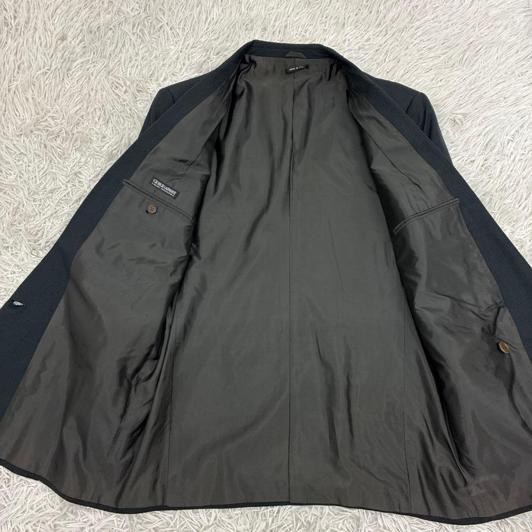 GIORGIO ARMANI ヘリンボーン　黒タグ　80s 90s ダブルスーツ