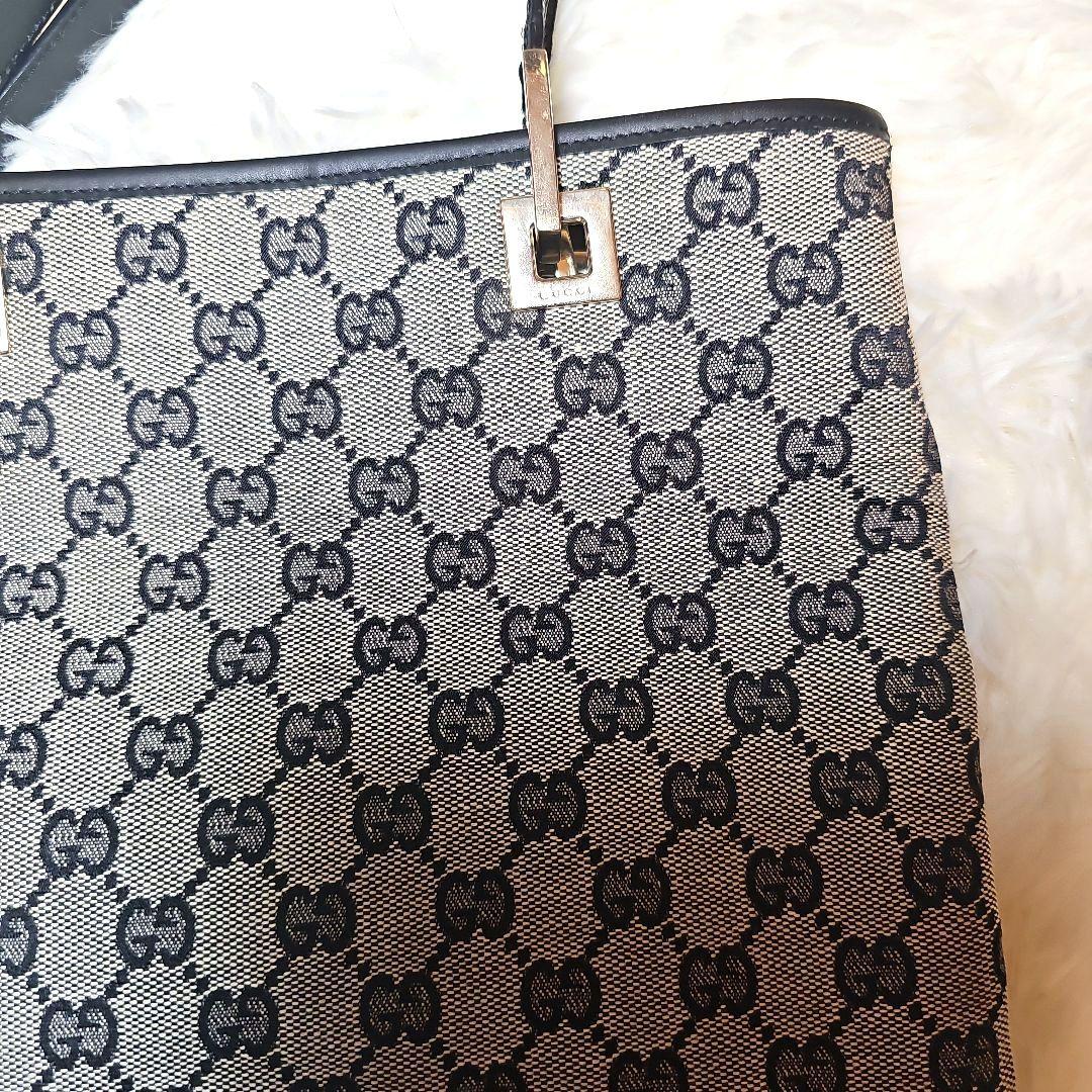 グッチトートバッグ GGキャンバス 002 1099 キャンバスブラックゴールド