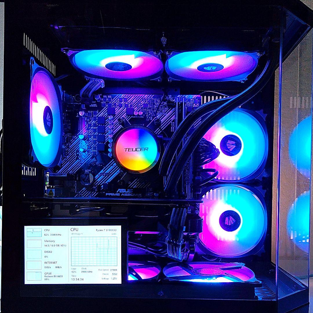 新品【ゲーミングライフを彩るPC】デスクトップパソコン／ブラック 黒／光る