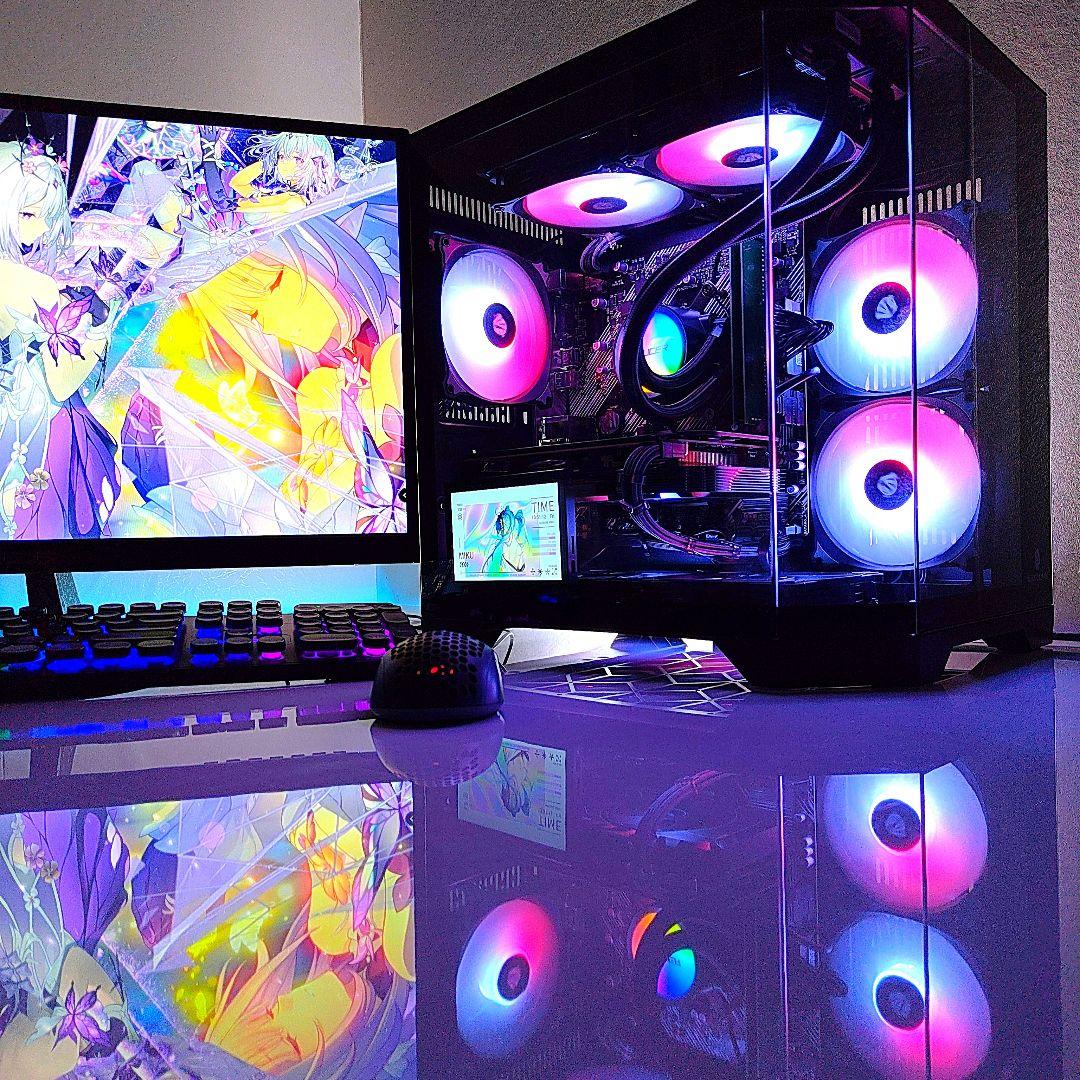 新品【ゲーミングライフを彩るPC】デスクトップパソコン／ブラック 黒／光る