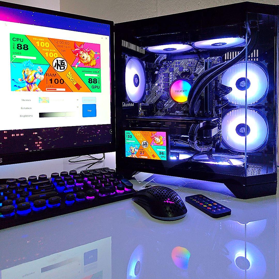 新品【ゲーミングライフを彩るPC】デスクトップパソコン／ブラック 黒／光る