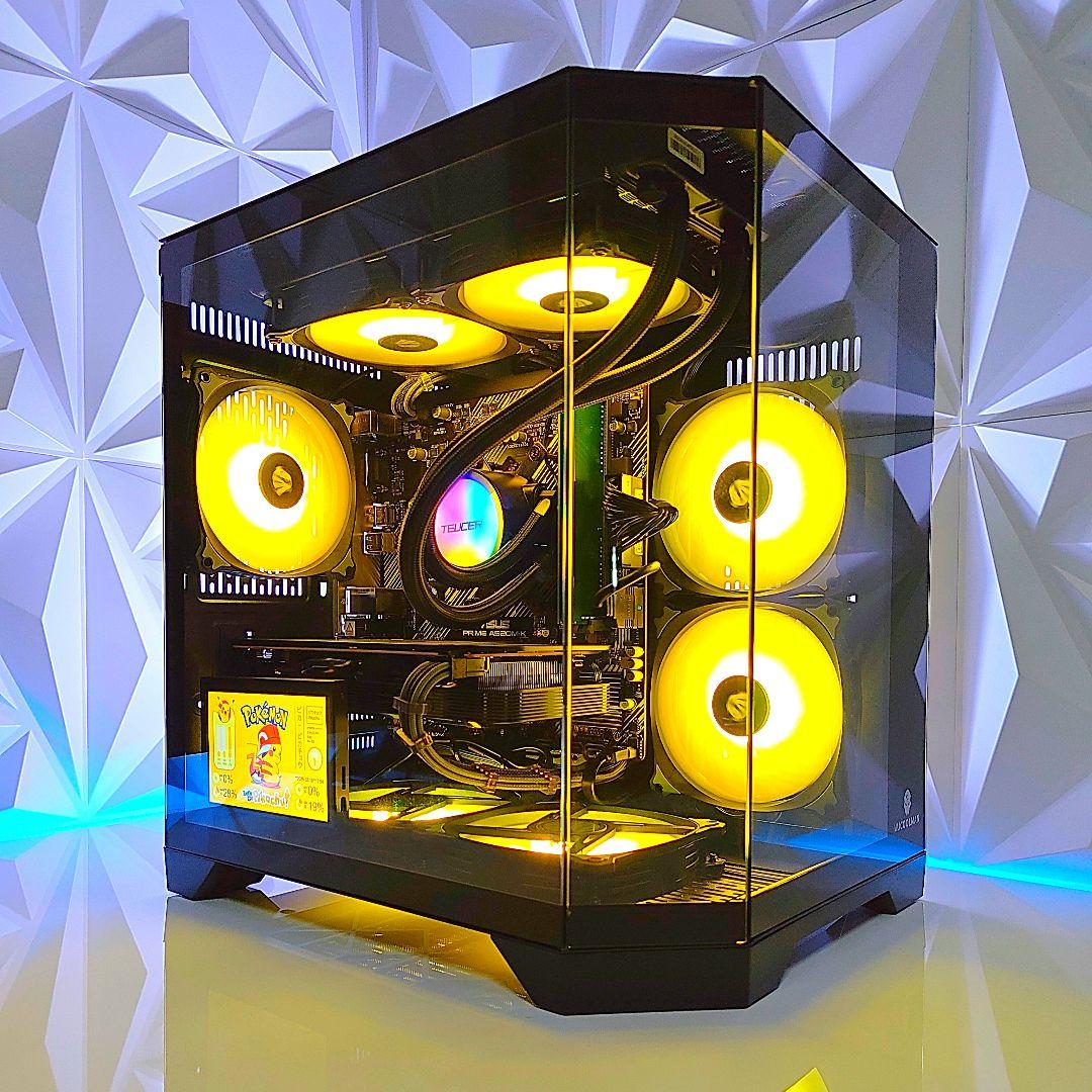 新品【ゲーミングライフを彩るPC】デスクトップパソコン／ブラック 黒／光る