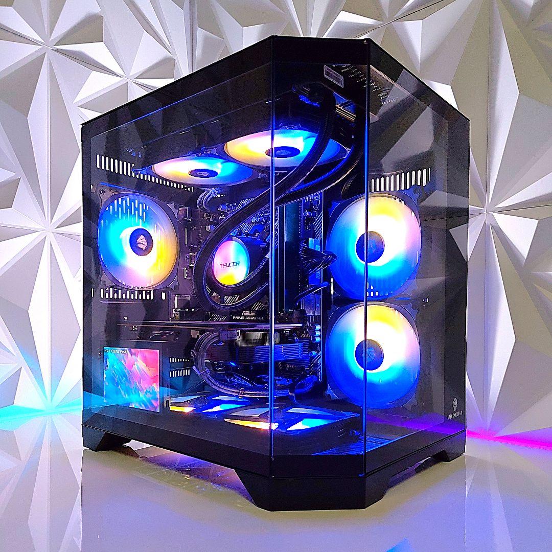 新品【ゲーミングライフを彩るPC】デスクトップパソコン／ブラック 黒／光る