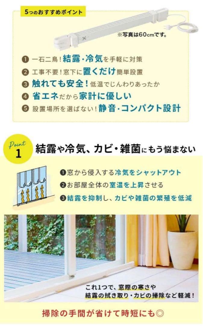 W/R-1500W ウィンドーラジエーター 150cm 定尺タイプ