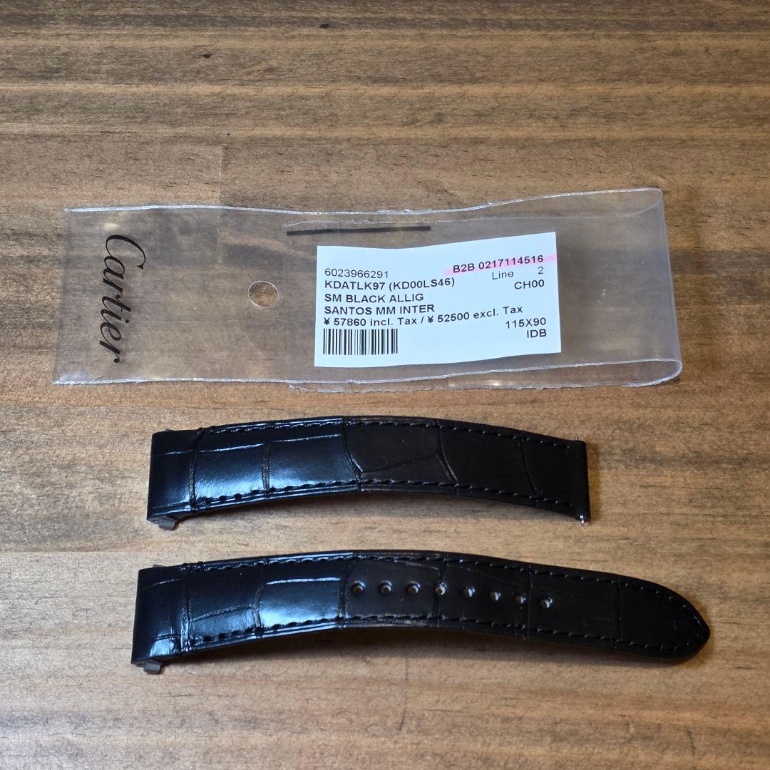 Cartier サントスドゥカルティエMM ブラック レザーベルト